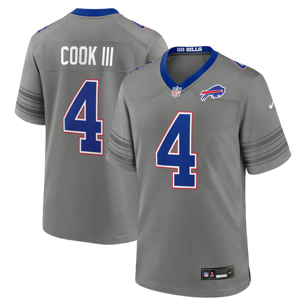 Buffalo Bills James Cook III Nike Gray Nickel City Game Jersey product image 1, provided for visual reference and product