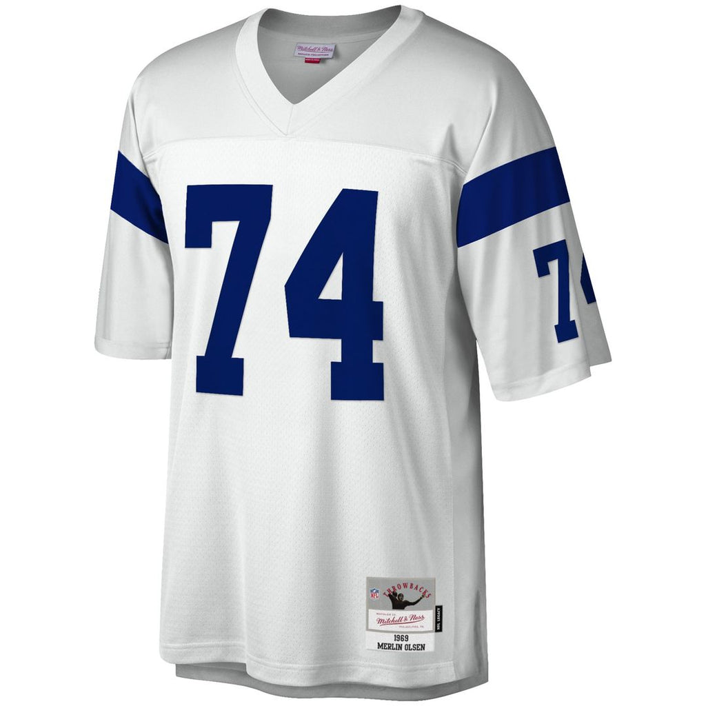 Los Angeles Rams Merlin Olsen Mitchell & Ness White Legacy Replica Jersey product image 2, provided for visual reference and
