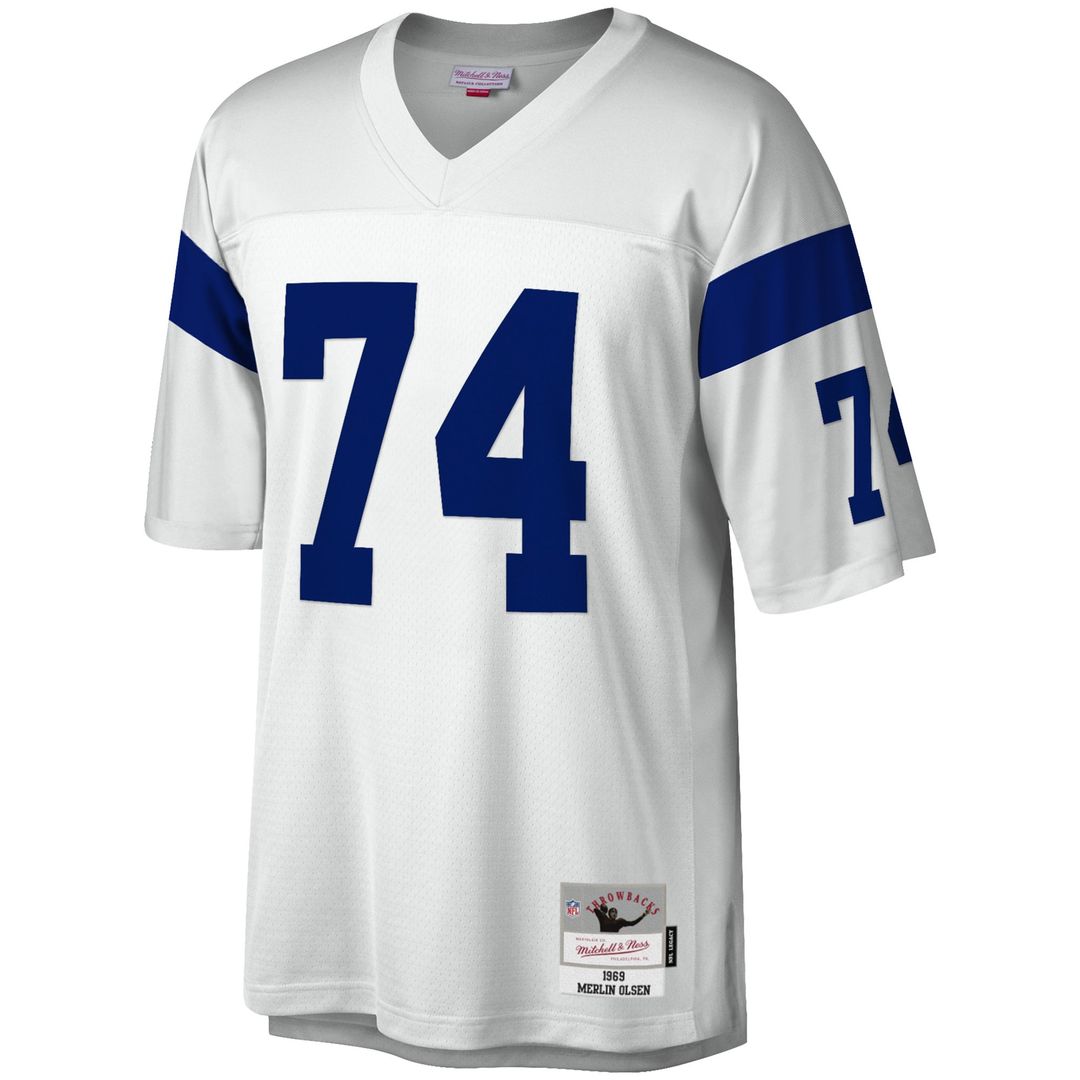 Los Angeles Rams Merlin Olsen Mitchell & Ness White Legacy Replica Jersey product image 2, provided for visual reference and