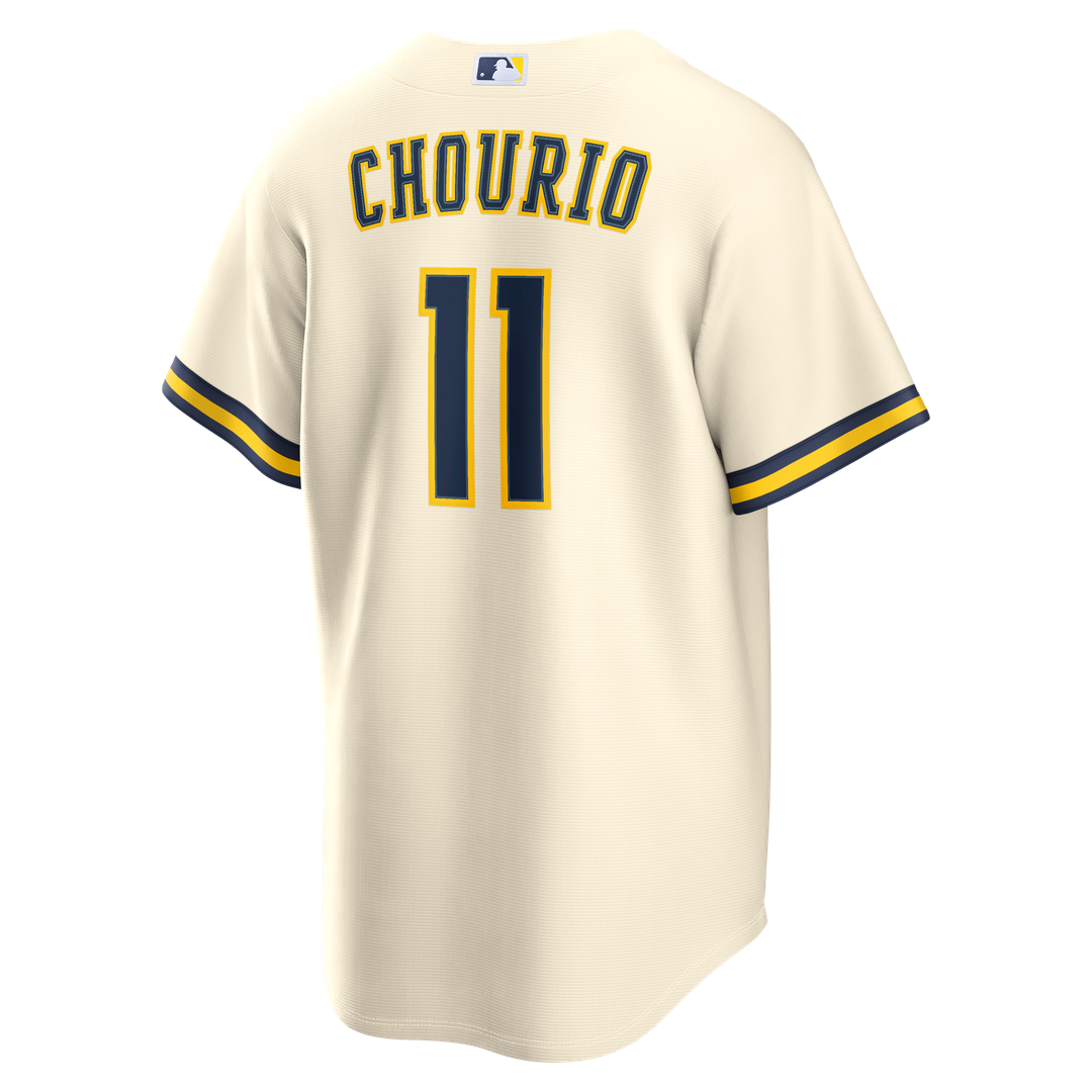 Milwaukee Brewers Jackson Chourio Nike Cream Home Replica Jersey product image 3, provided for visual reference and product