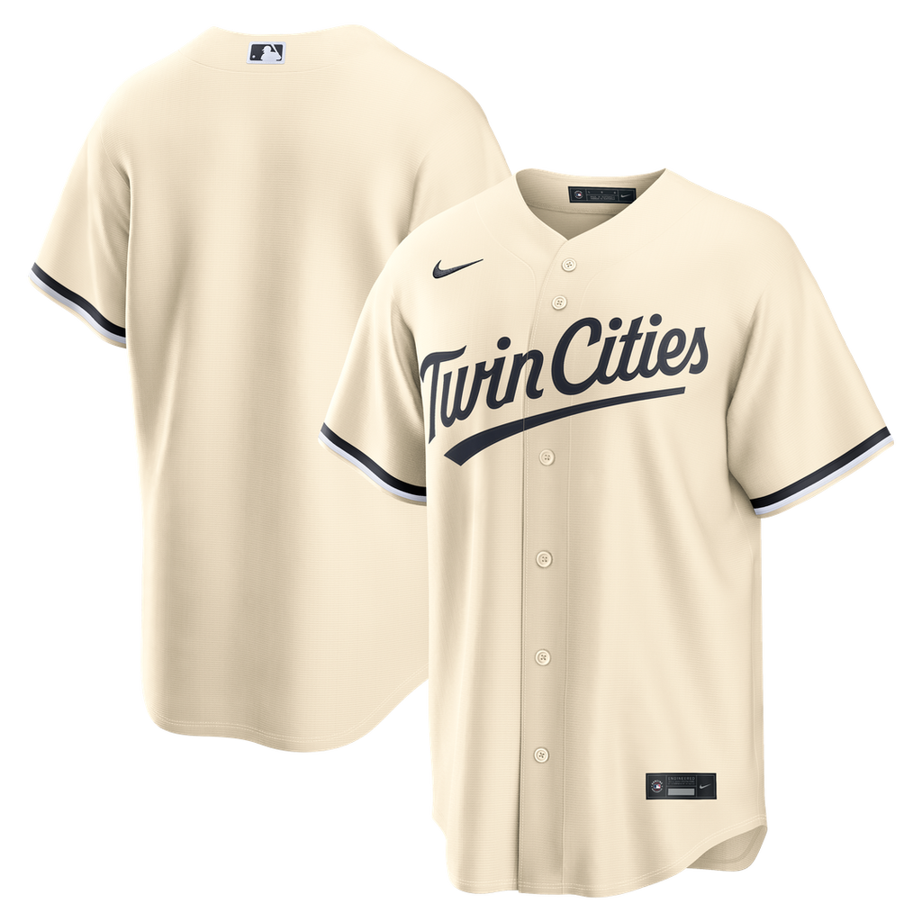 Minnesota Twins Nike Cream Alternate Replica Jersey product image 1, provided for visual reference and product detail review