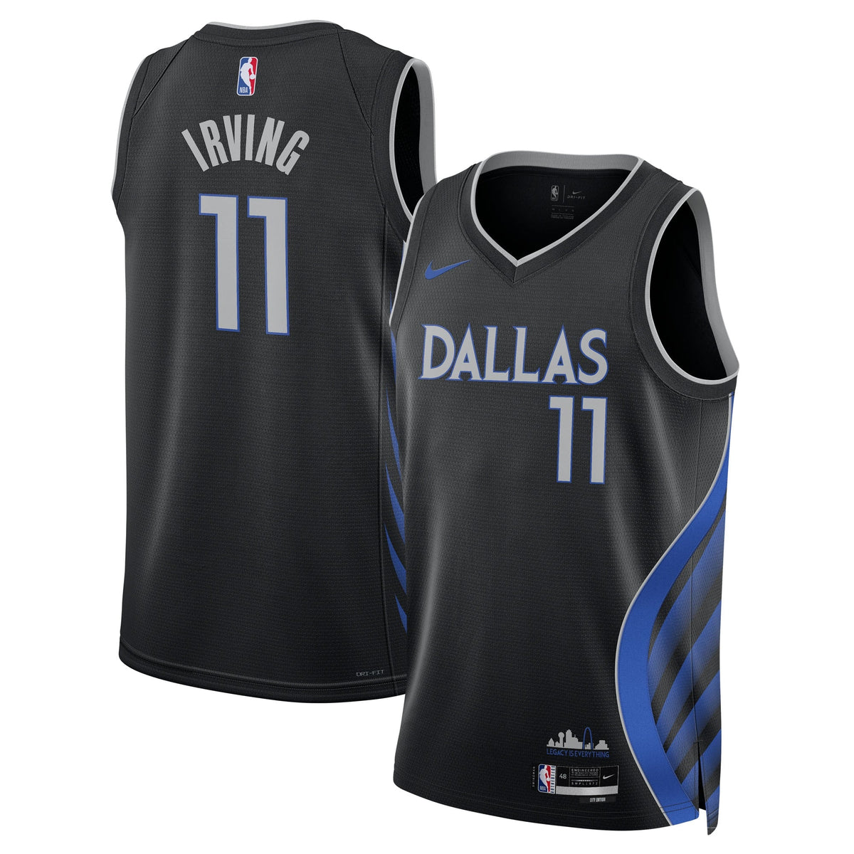 Dallas Mavericks Nike 2025/26 City Edition Swingman Jersey - Black - Kyrie Irving - Unisex product image 1, provided for