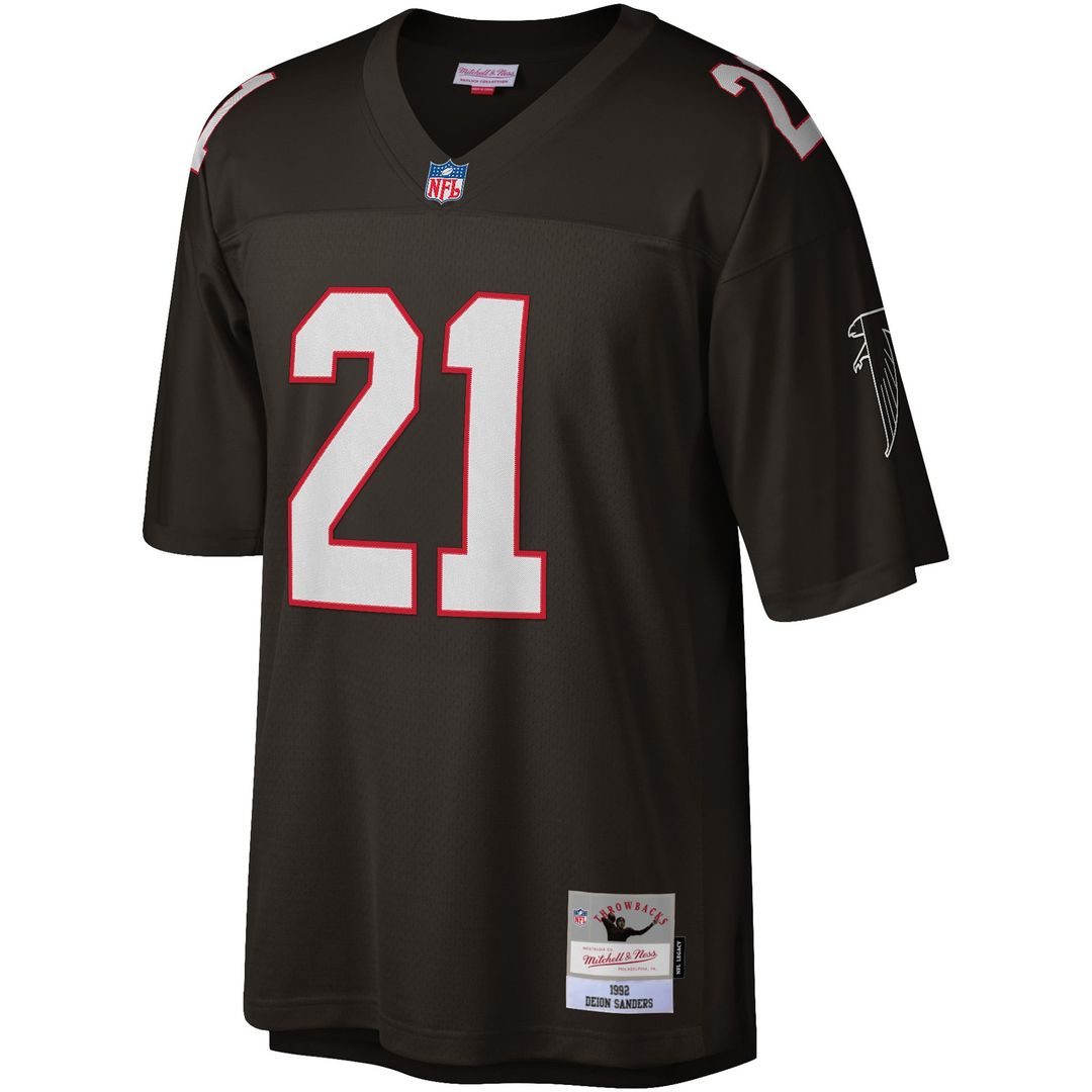 Atlanta Falcons Deion Sanders Mitchell & Ness Red Legacy Replica Jersey product image 11, provided for visual reference and