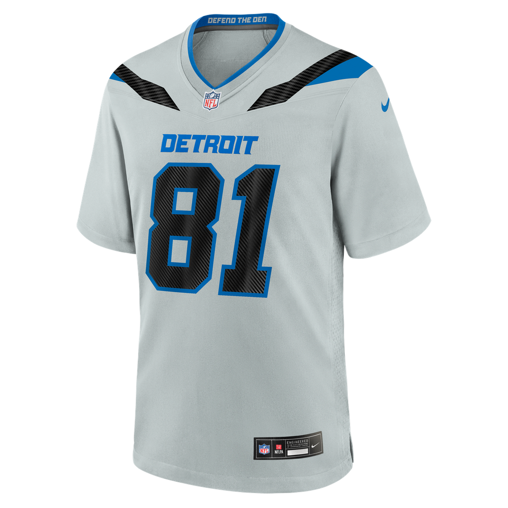 Detroit Lions Calvin Johnson Nike Silver 2026 Rivalries Collection Game Jersey product image 6, provided for visual