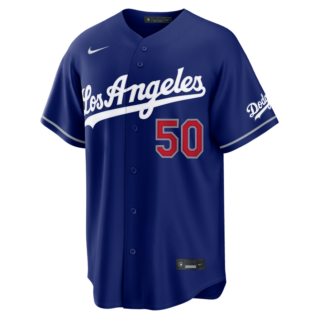 Los Angeles Dodgers Mookie Betts Nike Royal Alternate Stadium Jersey product image 2, provided for visual reference and