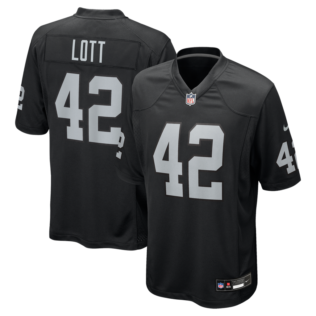 Las Vegas Raiders Ronnie Lott Nike Black Game Retired Player Jersey product image 1, provided for visual reference and