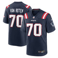 New England Patriots Greg Van Roten Nike Navy Team Game Jersey product image 1, provided for visual reference and product