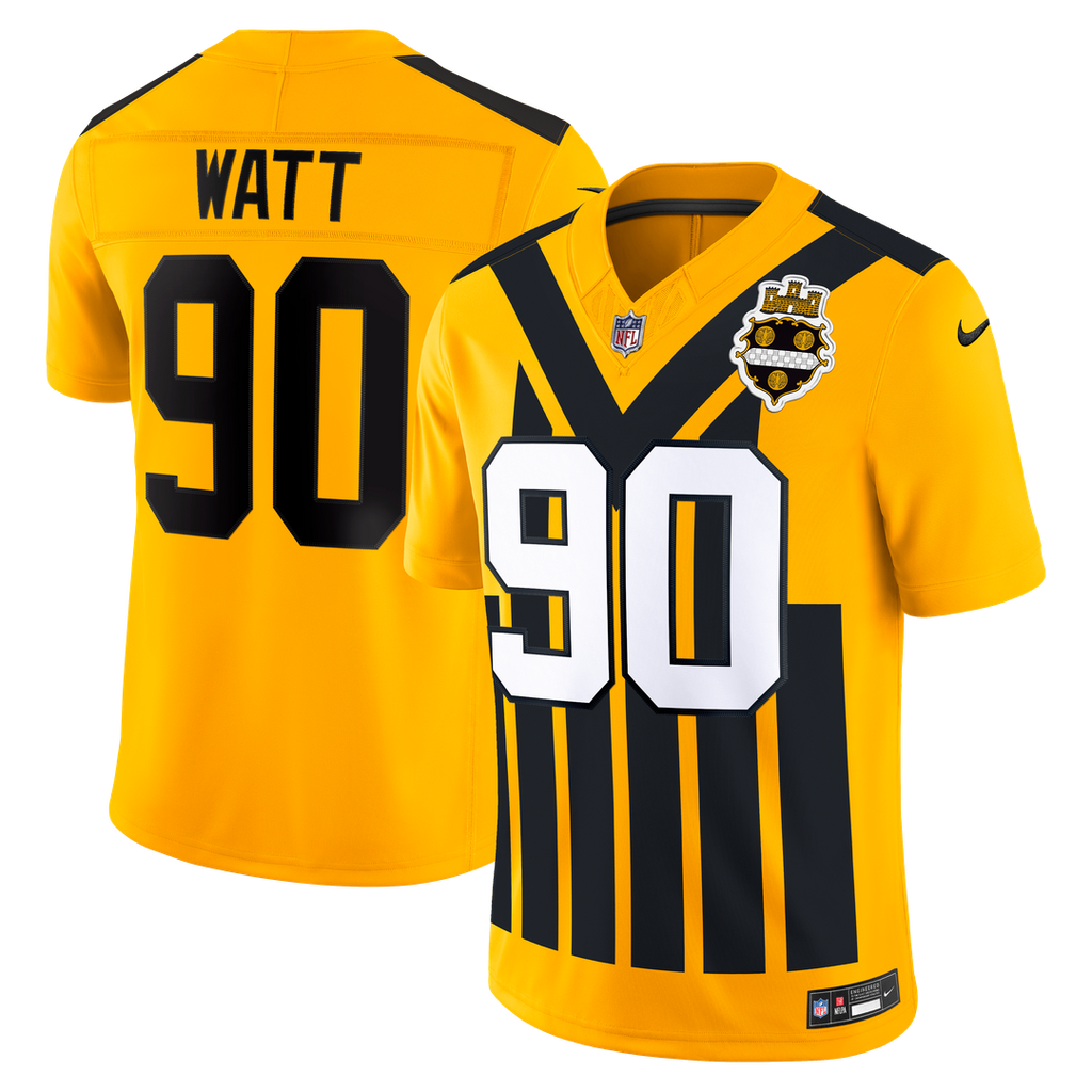 Pittsburgh Steelers T.J. Watt Nike Gold Alternate Vapor F.U.S.E. Stitched Limited Jersey product image 4, provided for