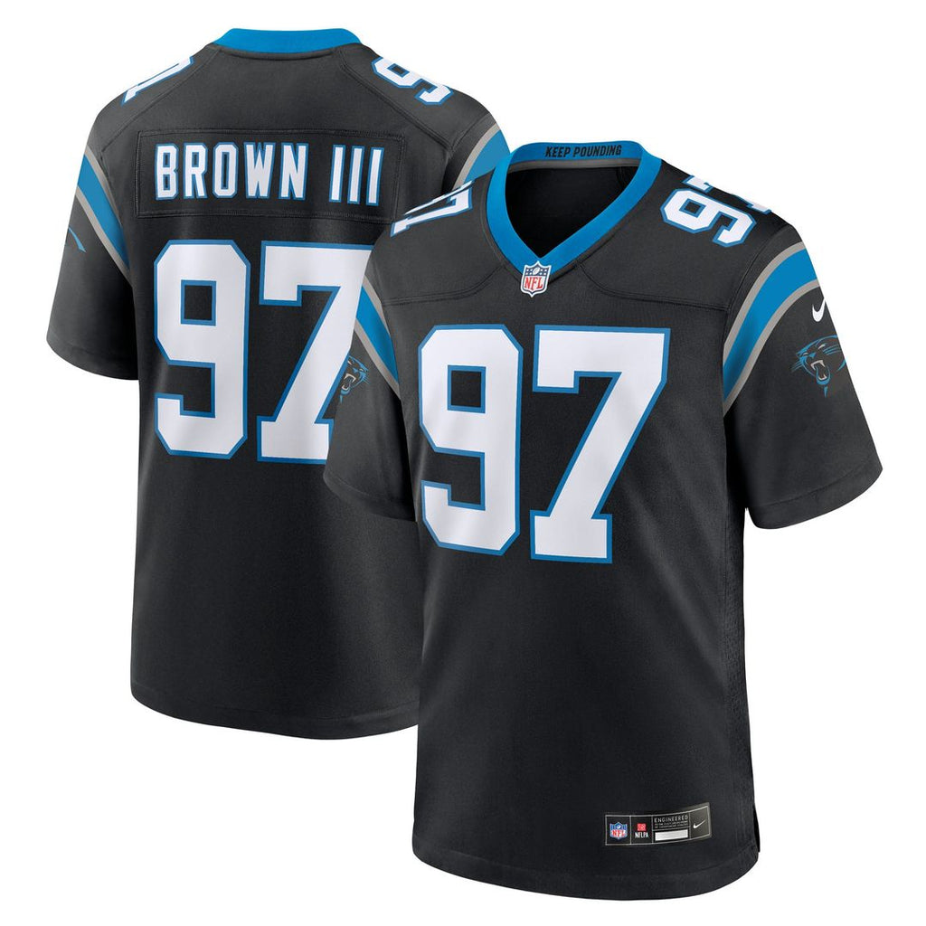 Carolina Panthers Bobby Brown III Nike Black Team Game Jersey product image 1, provided for visual reference and product