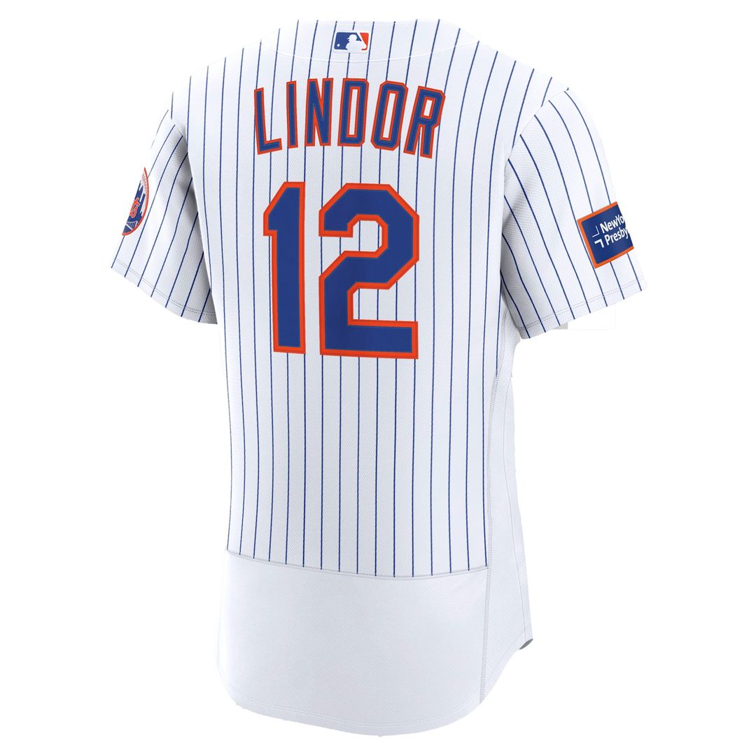 New York Mets Francisco Lindor Nike White Home Authentic Sponsor Patch Jersey product image 3, provided for visual reference