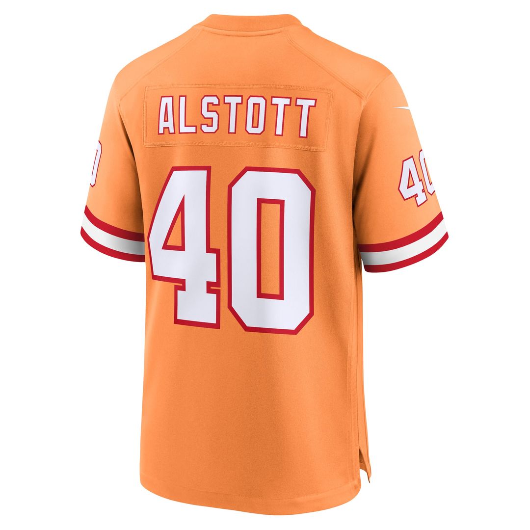 Tampa Bay Buccaneers Mike Alstott Nike Orange Throwback Game Jersey product image 3, provided for visual reference and