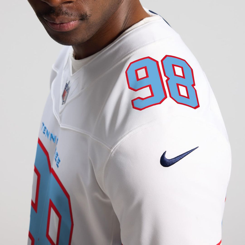 Tennessee Titans Jeffery Simmons Nike White Vapor F.U.S.E. Stitched Limited Jersey product image 8, provided for visual