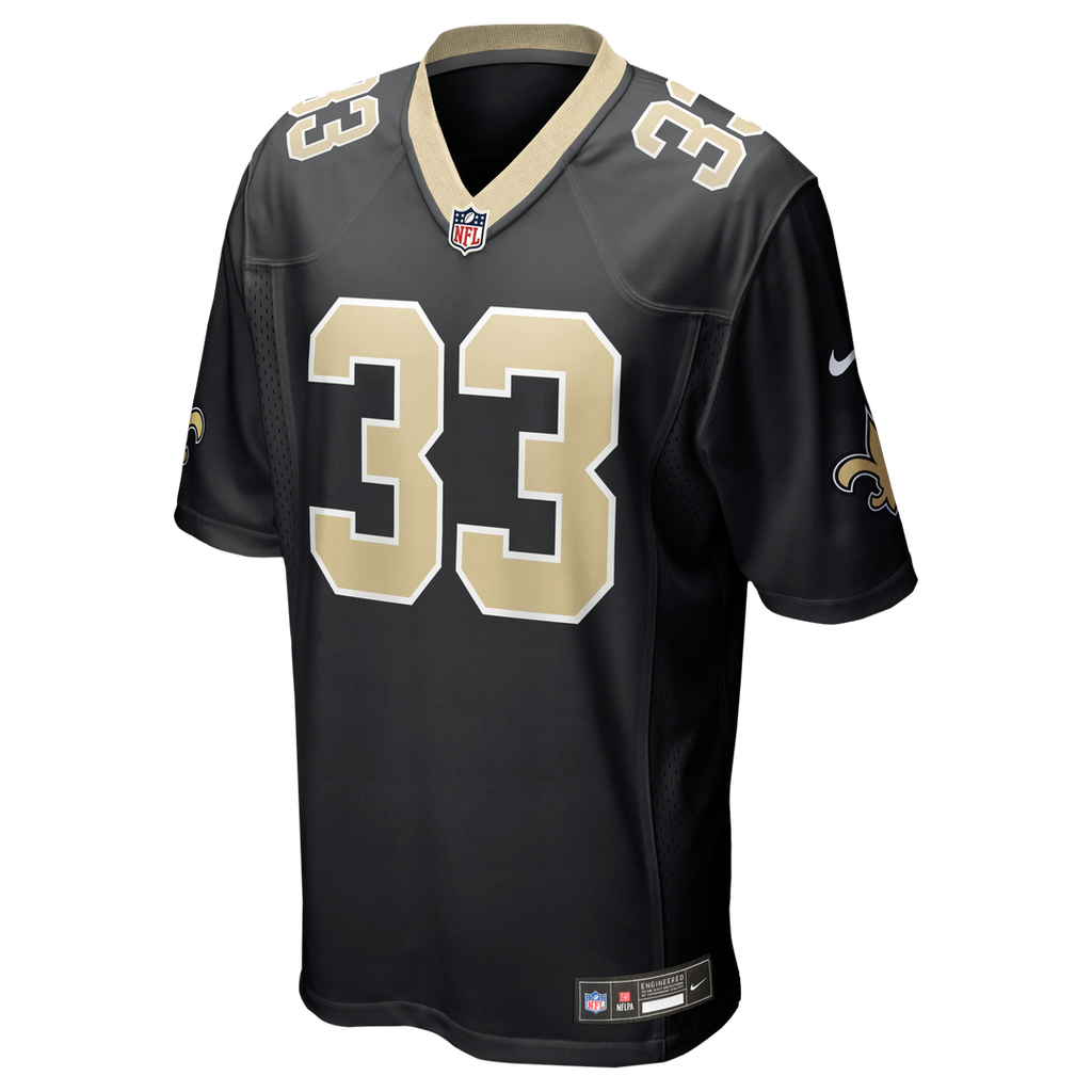 New Orleans Saints Jonas Sanker Nike Black Team Game Jersey product image 2, provided for visual reference and product