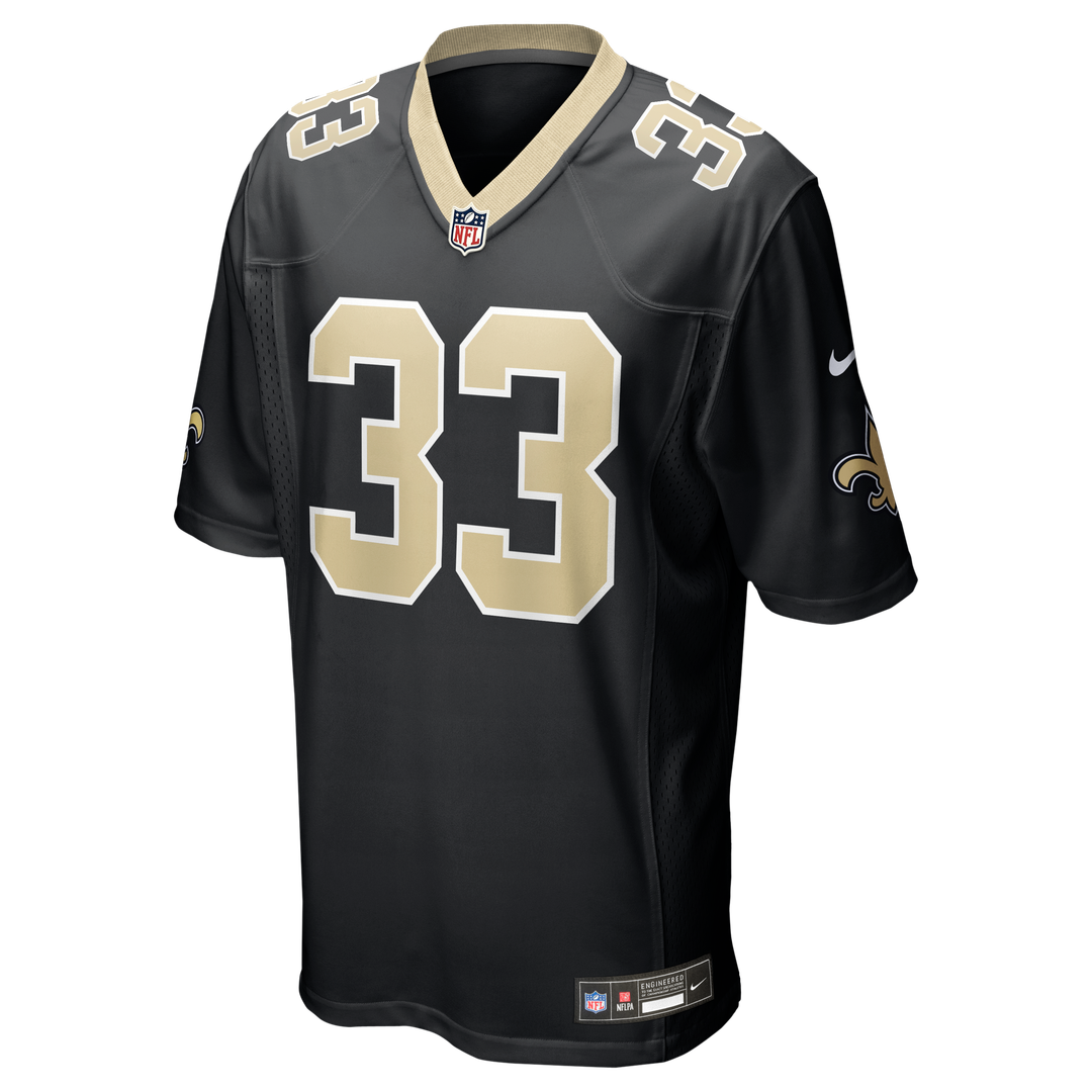 New Orleans Saints Jonas Sanker Nike Black Team Game Jersey product image 2, provided for visual reference and product