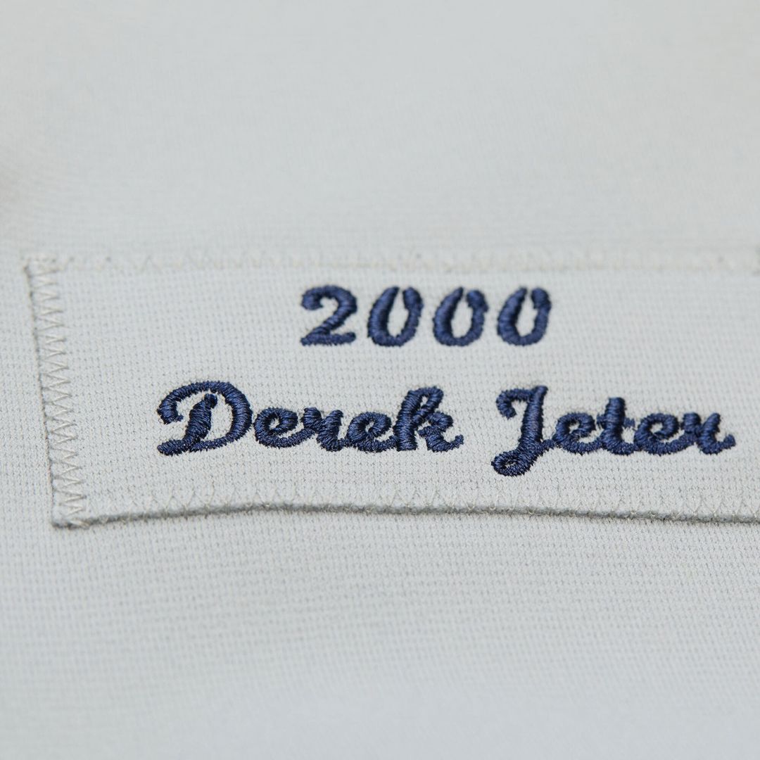 New York Yankees Derek Jeter Mitchell & Ness Gray Cooperstown Collection 2000 World Series Authentic Jersey product image 7,