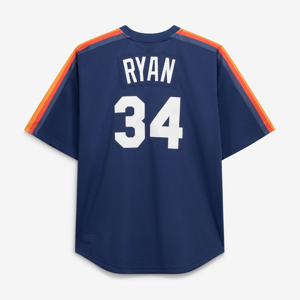 Houston Astros Nolan Ryan Mitchell & Ness Navy Cooperstown Collection Big & Tall Mesh Batting Practice Jersey product image