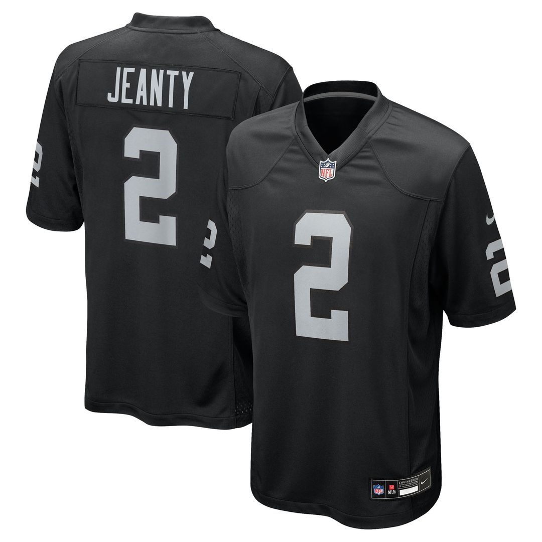 Las Vegas Raiders Ashton Jeanty Nike Black Team Game Jersey product image 6, provided for visual reference and product