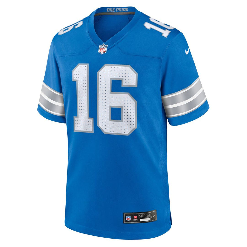 Detroit Lions Jared Goff Nike Blue Game Jersey product image 6, provided for visual reference and product detail review