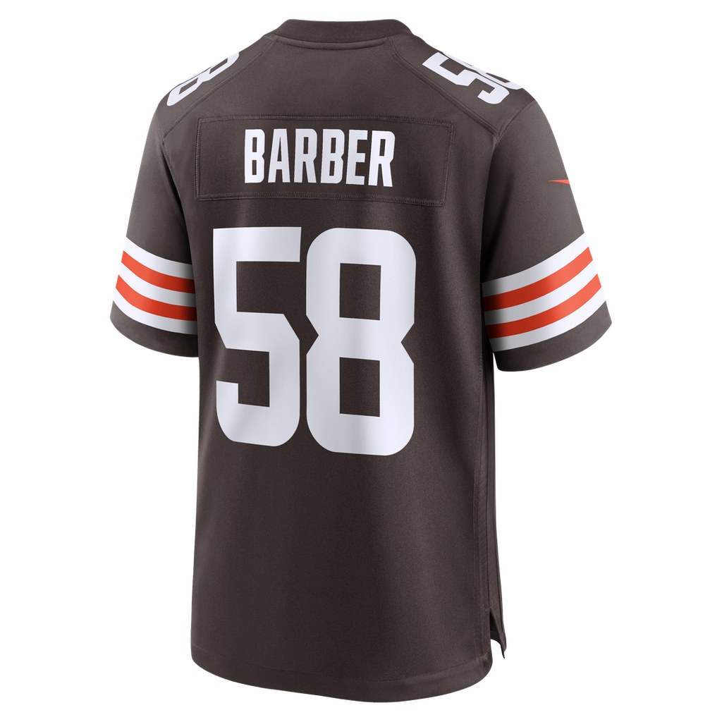 Cleveland Browns Austin Barber Nike Brown Team Game Jersey product image 5, provided for visual reference and product detail