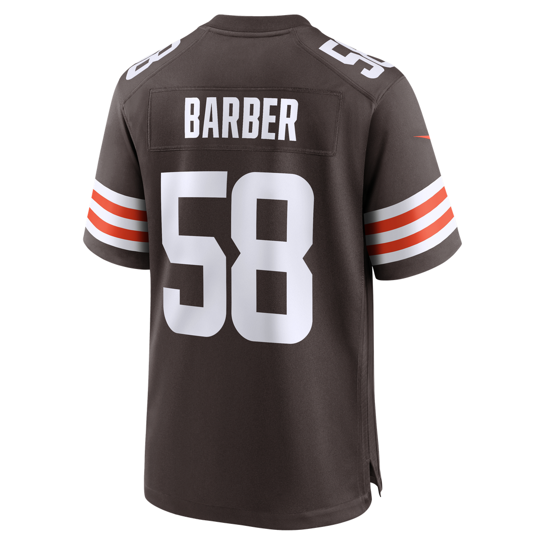 Cleveland Browns Austin Barber Nike Brown Team Game Jersey product image 5, provided for visual reference and product detail