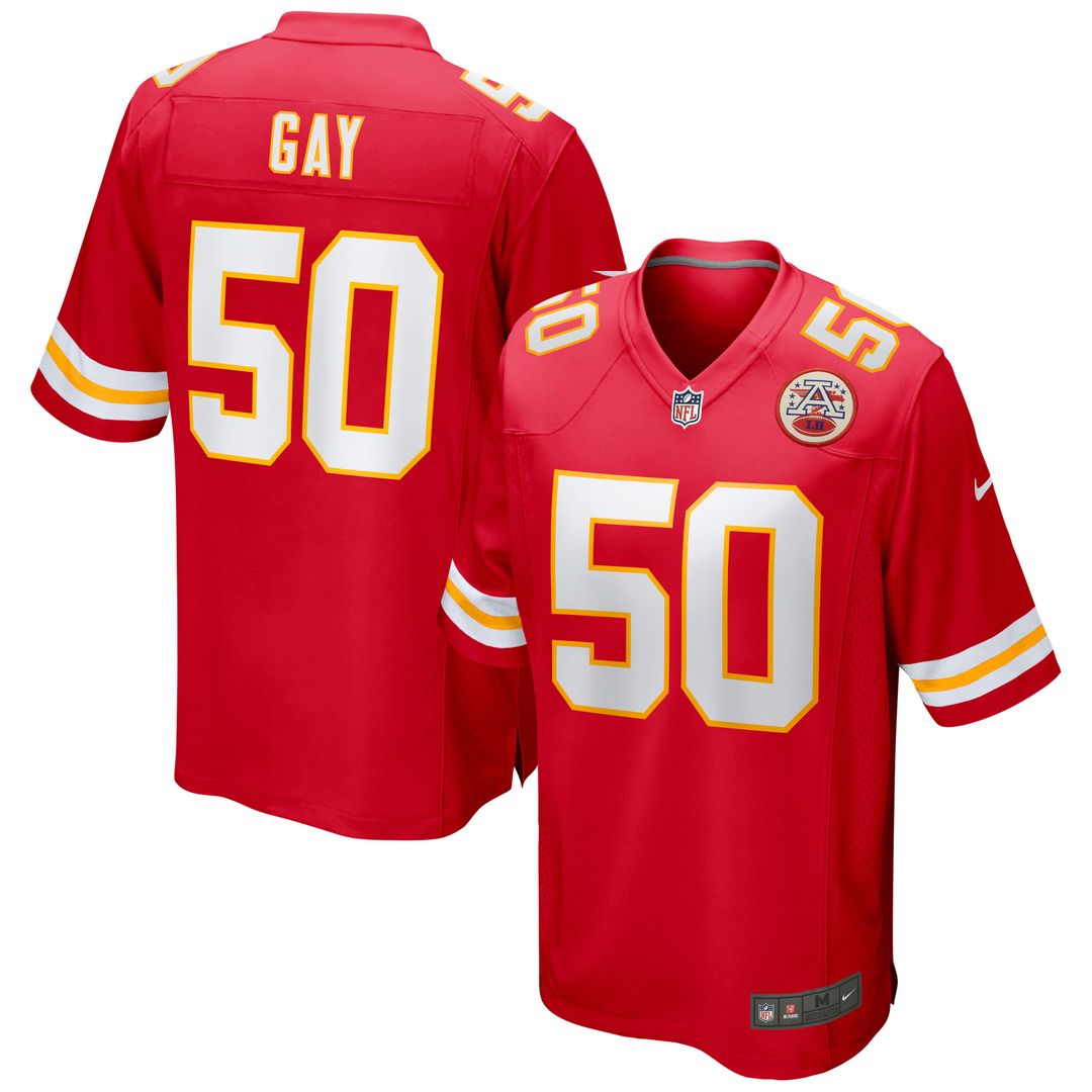 Kansas City Chiefs Willie Gay Nike Red Game Jersey product image 1, provided for visual reference and product detail review