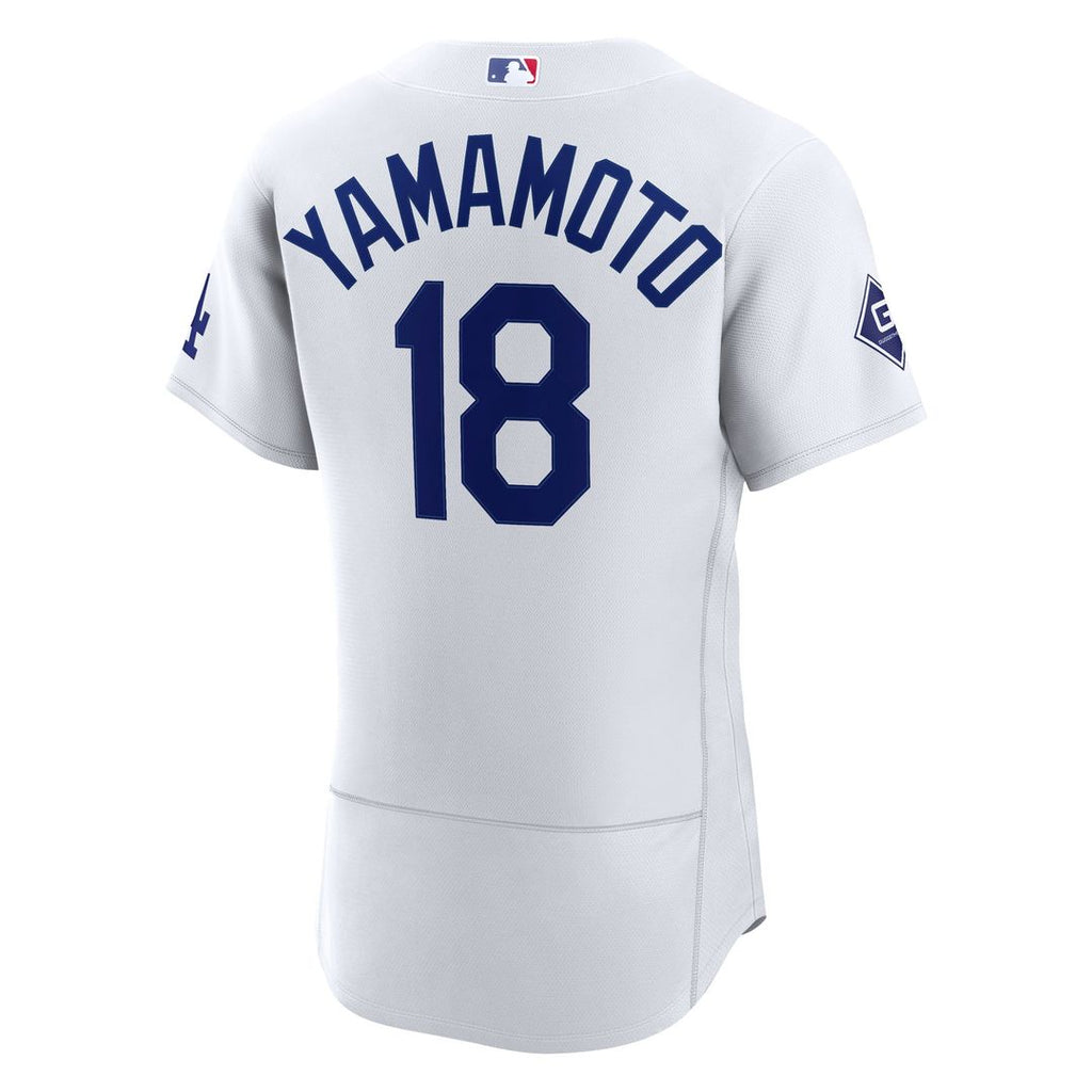 Los Angeles Dodgers Yoshinobu Yamamoto Nike White Home Authentic Sponsor Patch Jersey product image 3, provided for visual