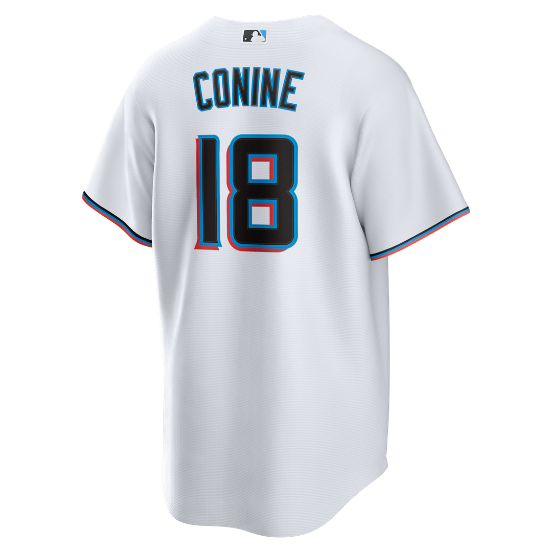 Miami Marlins Griffin Conine Nike White Home Replica Jersey product image 3, provided for visual reference and product