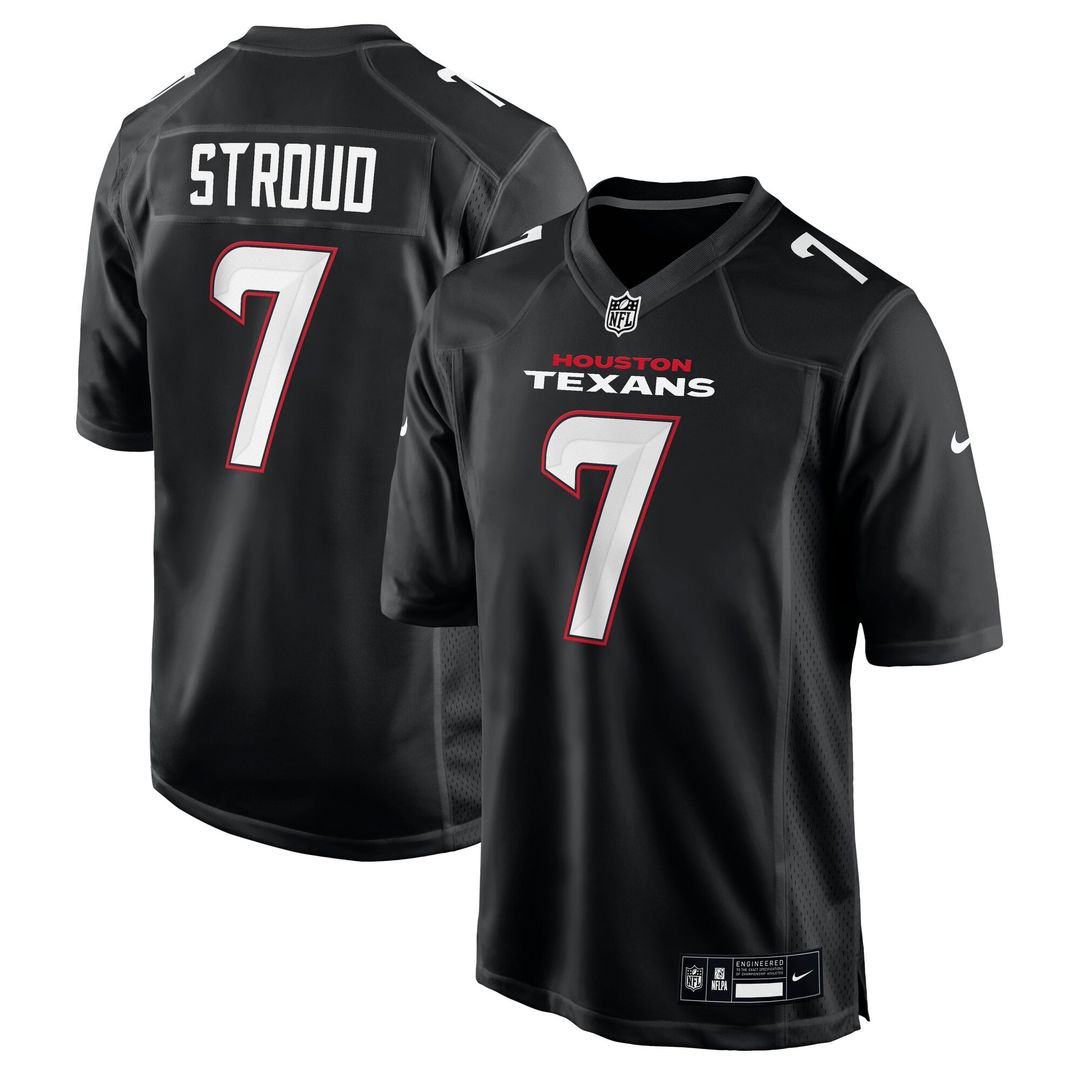 Houston Texans C.J. Stroud Nike Carbon Black Fashion Jersey product image 1, provided for visual reference and product