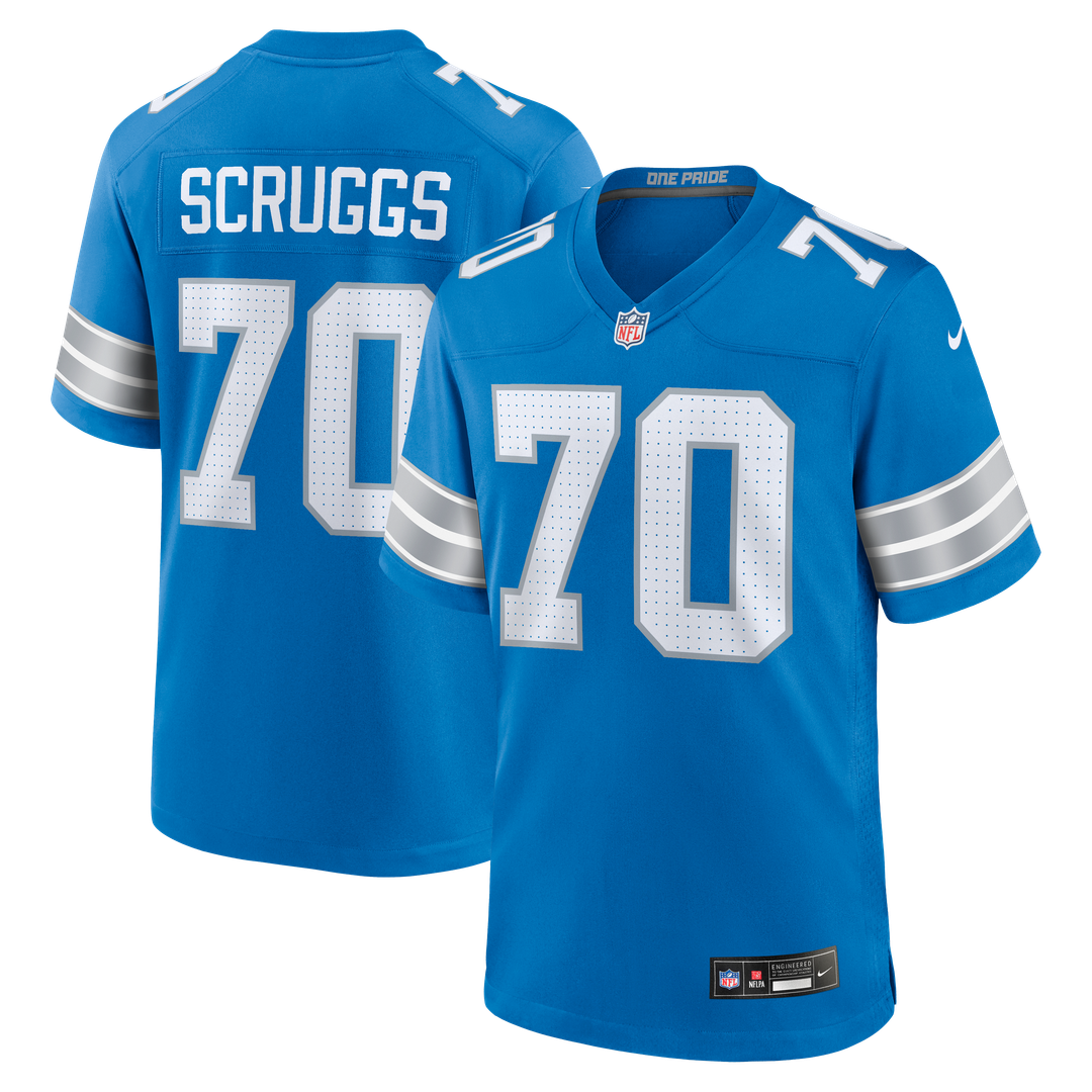 Detroit Lions Juice Scruggs Nike Blue Team Game Jersey product image 1, provided for visual reference and product detail