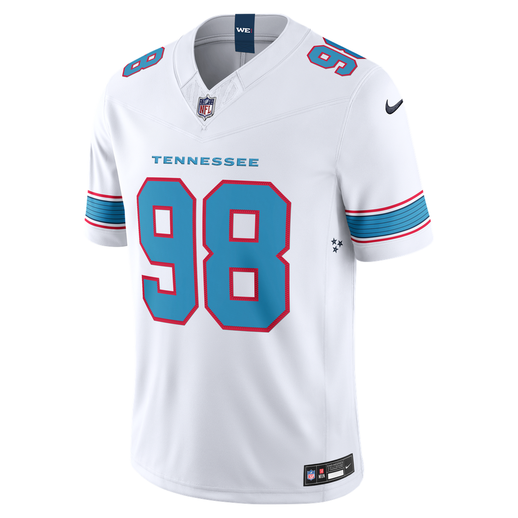 Tennessee Titans Jeffery Simmons Nike White Vapor F.U.S.E. Stitched Limited Jersey product image 15, provided for visual
