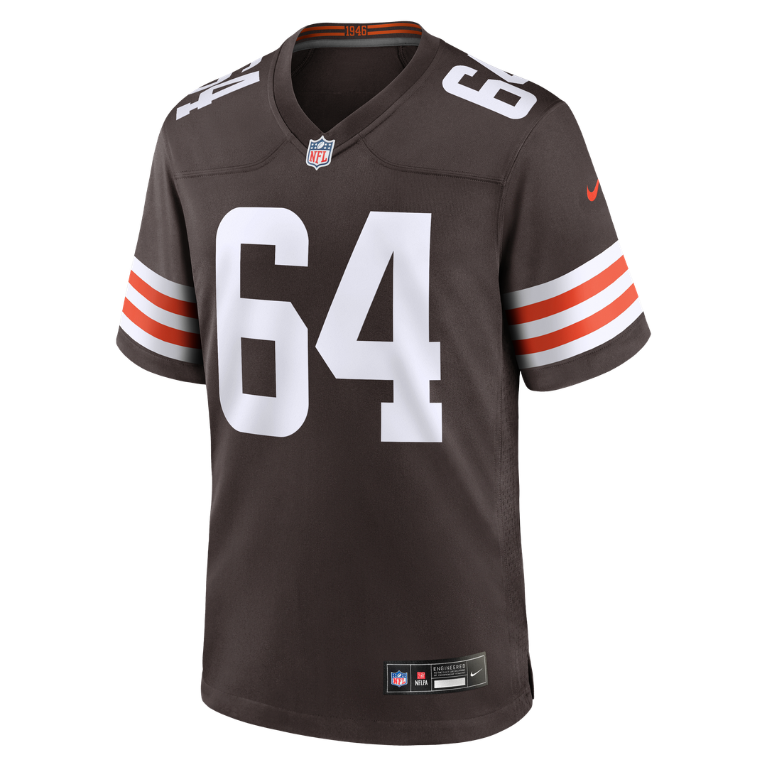 Cleveland Browns Joe DeLamielleure Nike Brown Game Retired Player Jersey product image 2, provided for visual reference and