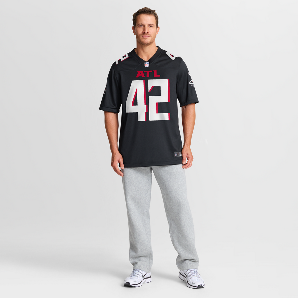 Atlanta Falcons Josh Woods Nike Black Team Game Jersey product image 7, provided for visual reference and product detail