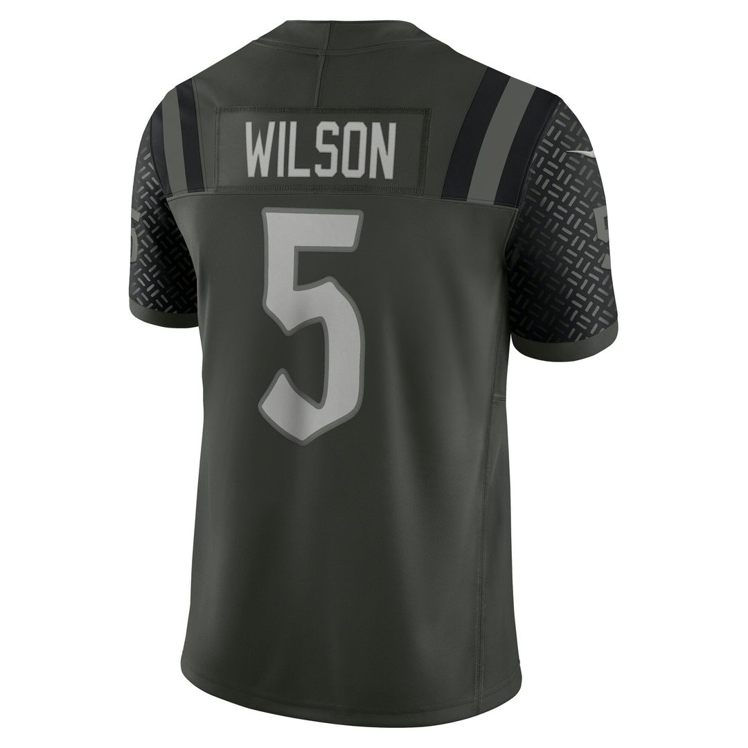 New York Jets Garrett Wilson Nike Green Rivalries Collection Stitched Limited Jersey product image 3, provided for visual