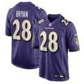 Baltimore Ravens Taven Bryan Nike Purple Team Game Jersey product image 1, provided for visual reference and product detail