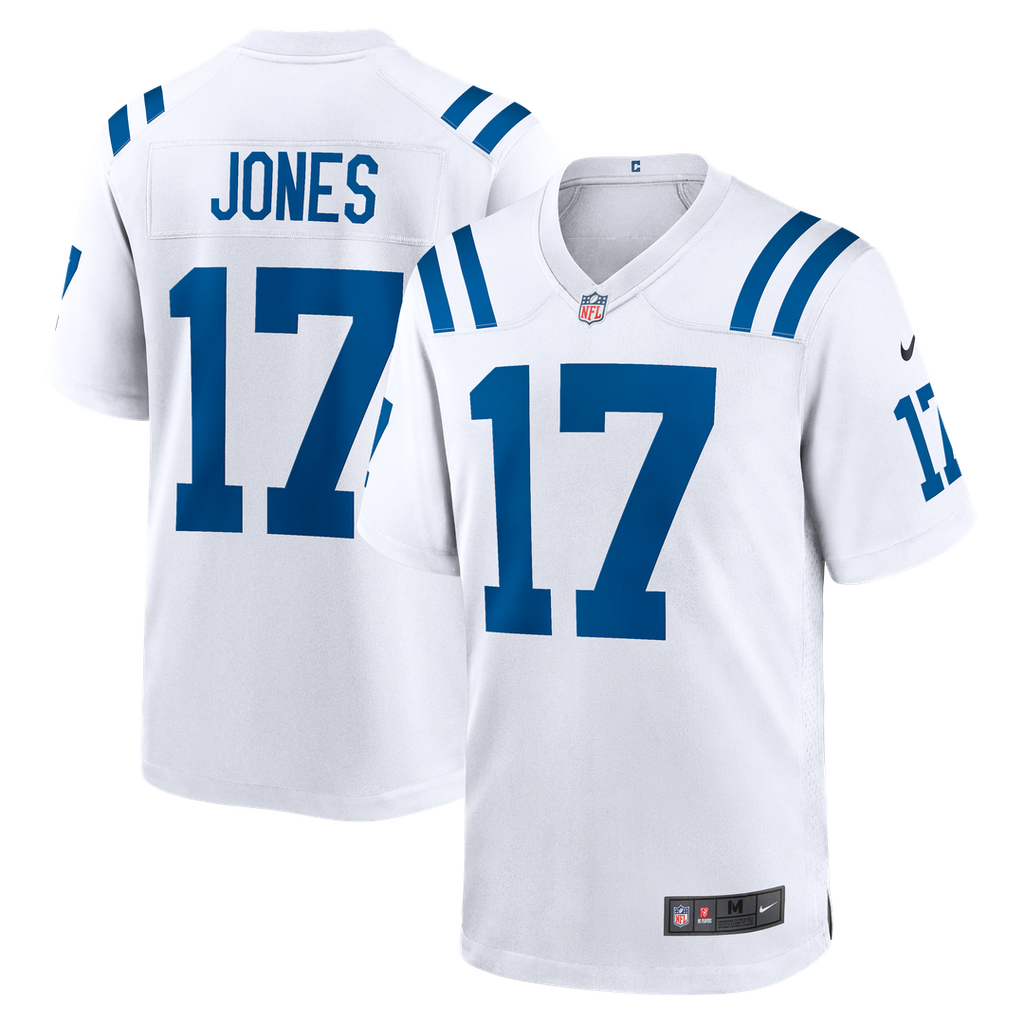 Indianapolis Colts Daniel Jones Nike White Game Jersey product image 1, provided for visual reference and product detail