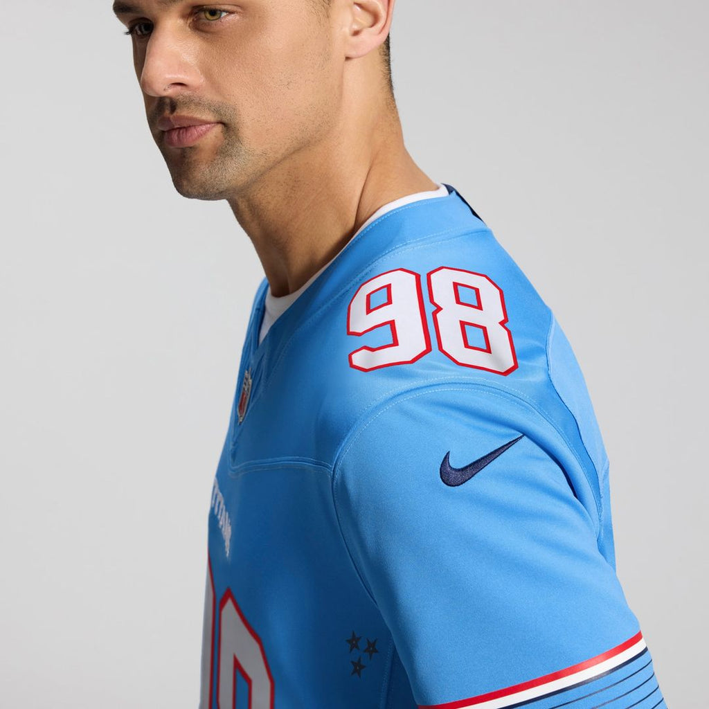 Tennessee Titans Jeffery Simmons Nike Light Blue Team Vapor F.U.S.E. Stitched Limited Jersey product image 8, provided for