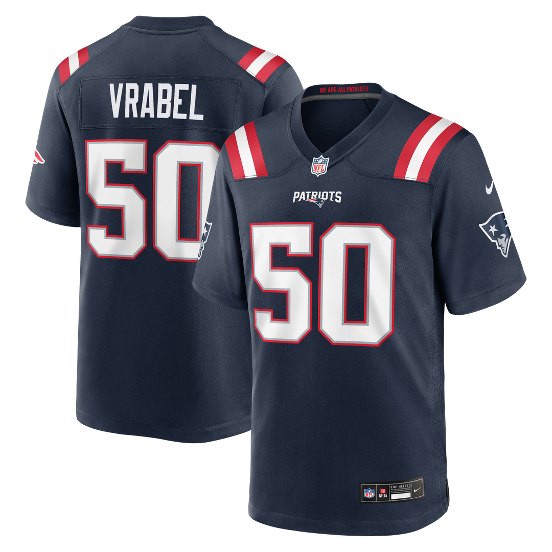 New England Patriots Mike Vrabel Nike Navy Game Retired Player Jersey product image 9, provided for visual reference and