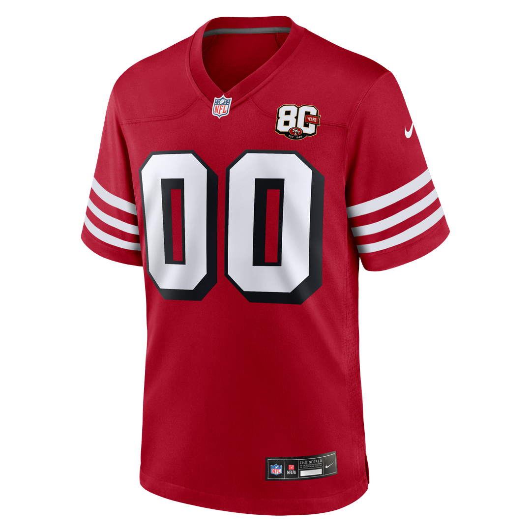 San Francisco 49ers Nike Scarlet Custom Jersey product image 18, provided for visual reference and product detail review