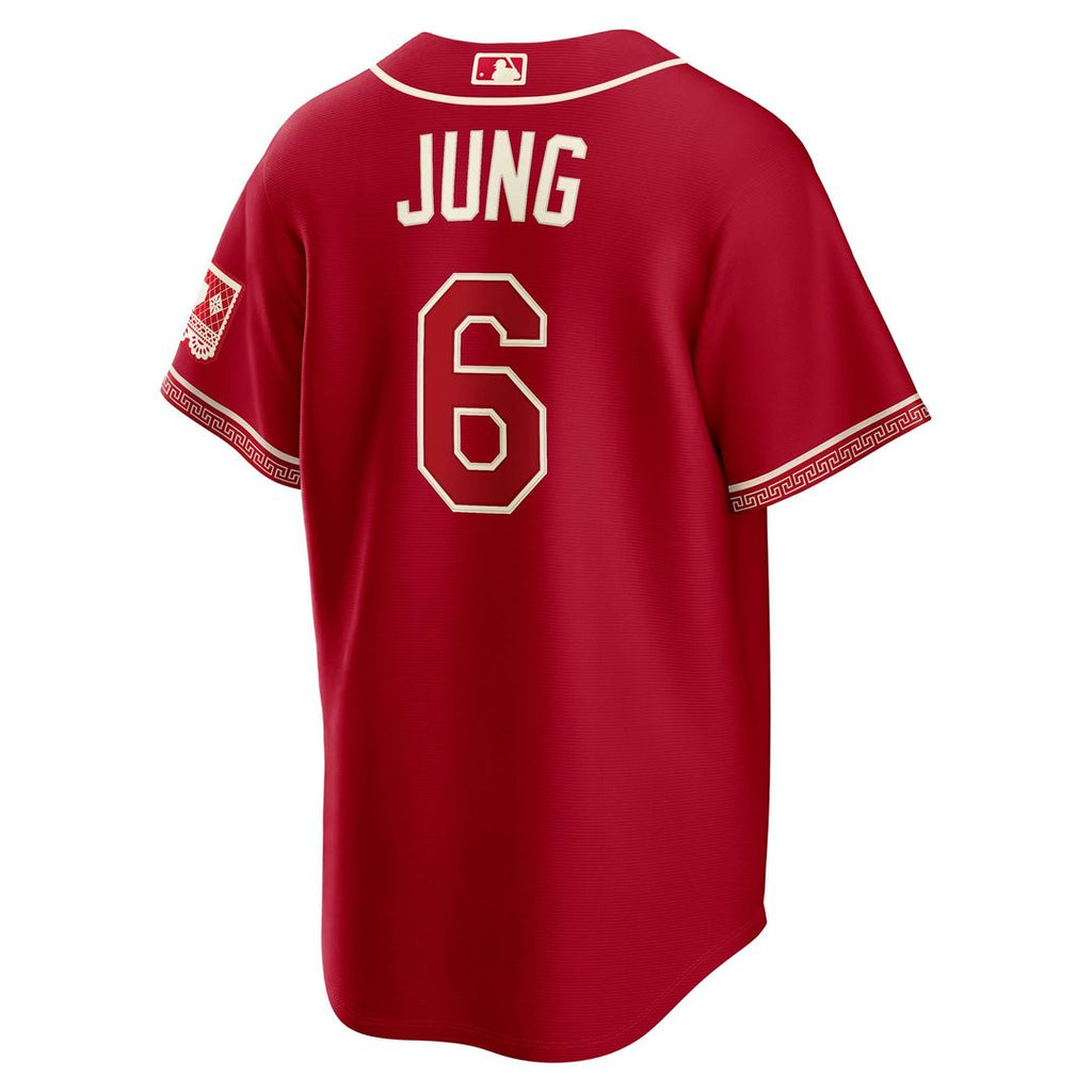 Texas Rangers Josh Jung Nike Red 2026 City Connect Stadium Jersey product image 3, provided for visual reference and product