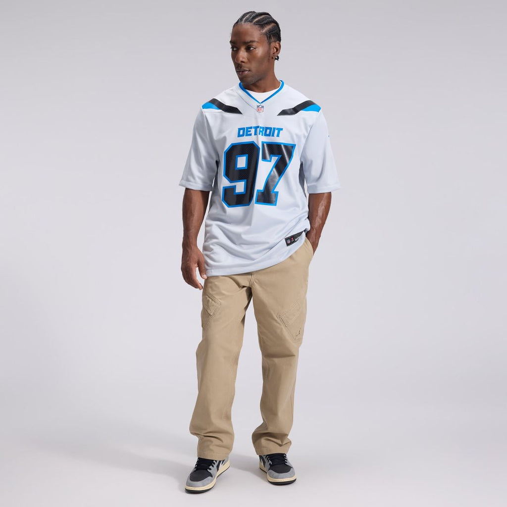 Detroit Lions Aidan Hutchinson Nike Silver 2026 Rivalries Collection Game Jersey product image 4, provided for visual