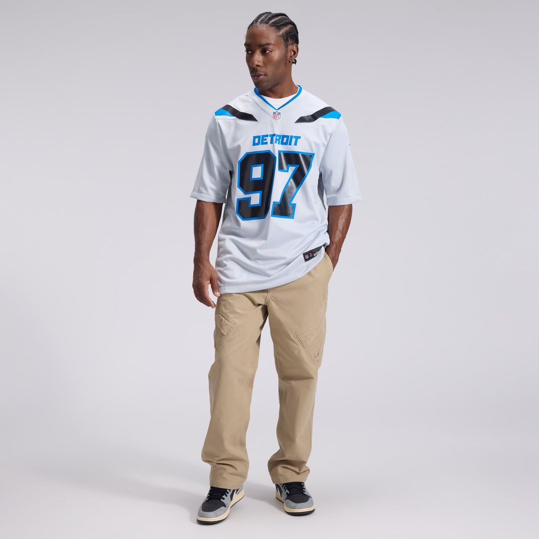 Detroit Lions Aidan Hutchinson Nike Silver 2026 Rivalries Collection Game Jersey product image 4, provided for visual