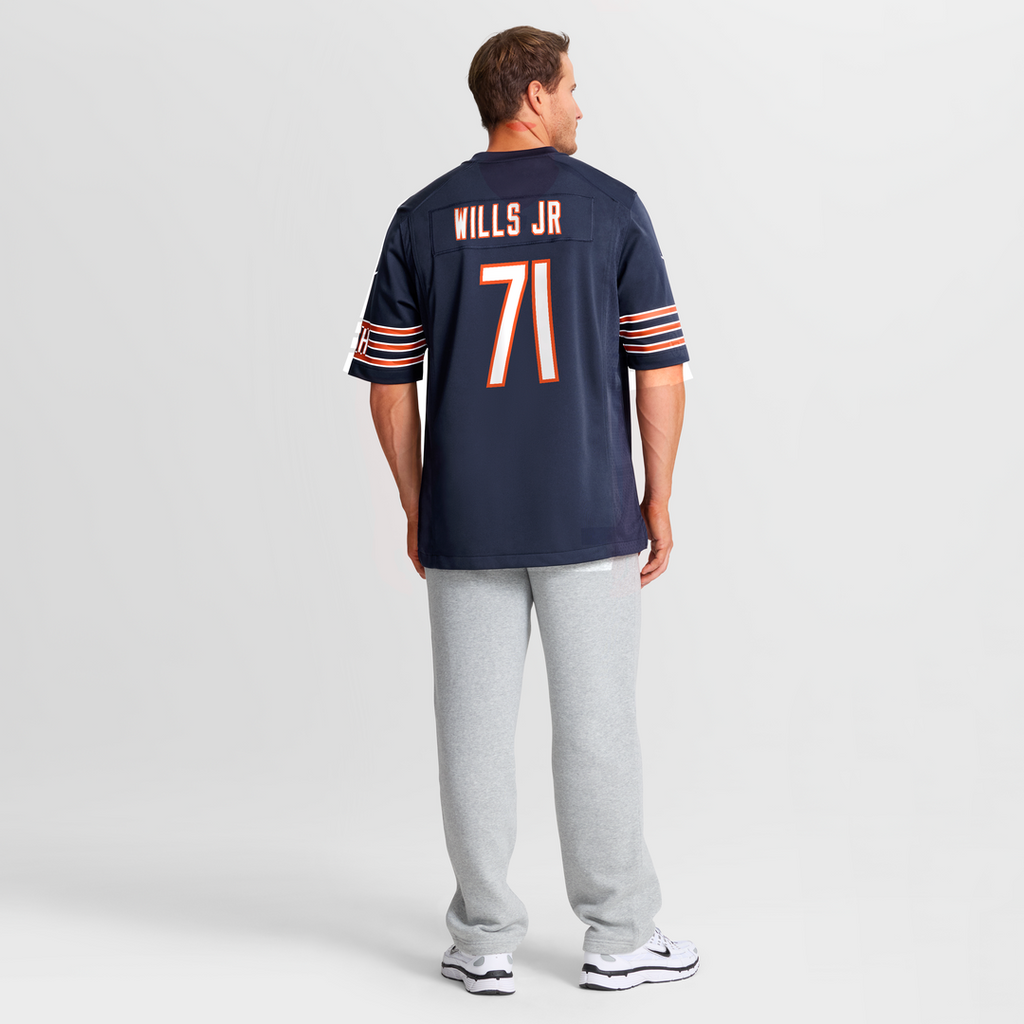Chicago Bears Jedrick Wills Jr. Nike Navy Team Game Jersey product image 5, provided for visual reference and product detail
