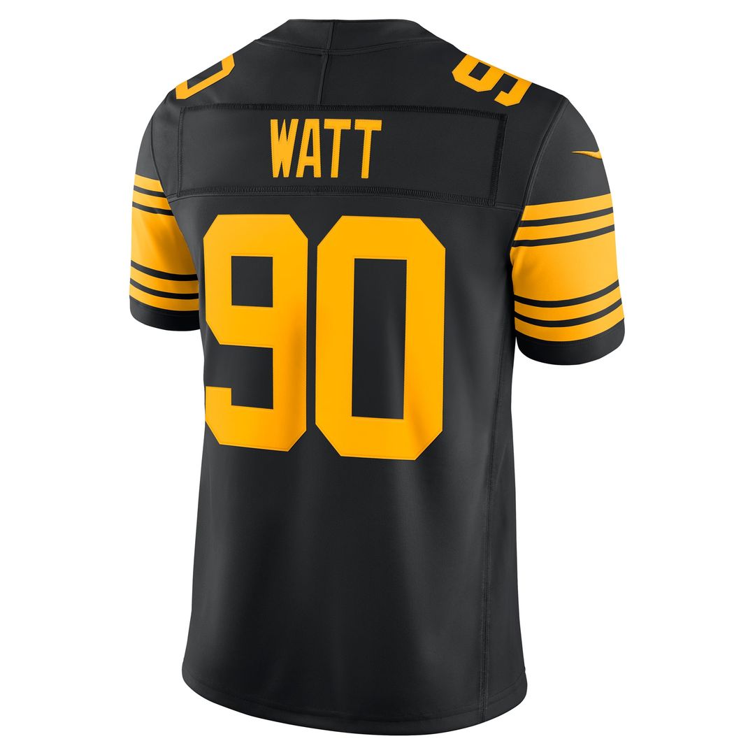 Pittsburgh Steelers T.J. Watt Nike Black Alternate Vapor F.U.S.E. Stitched Limited Jersey product image 3, provided for