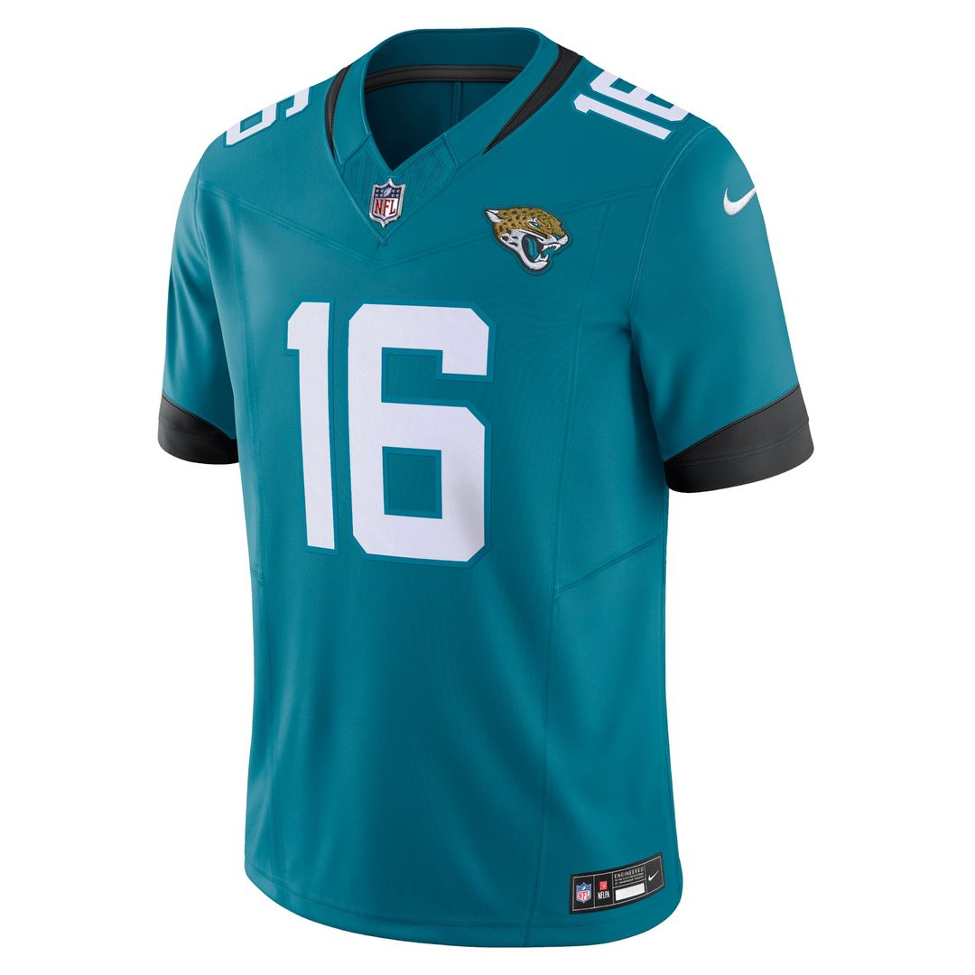 Jacksonville Jaguars Trevor Lawrence Nike Teal Vapor F.U.S.E. Limited Jersey product image 2, provided for visual reference