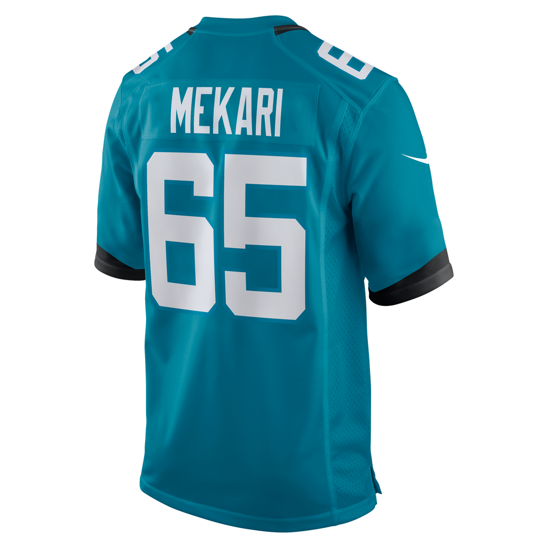 Jacksonville Jaguars Patrick Mekari Nike Teal Team Game Jersey product image 3, provided for visual reference and product
