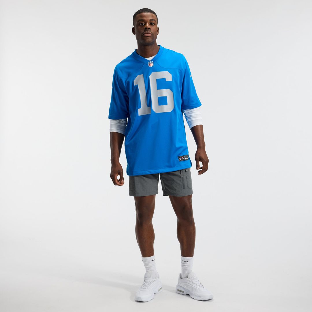 Detroit Lions Jared Goff Nike Blue Alternate Game Jersey product image 4, provided for visual reference and product detail