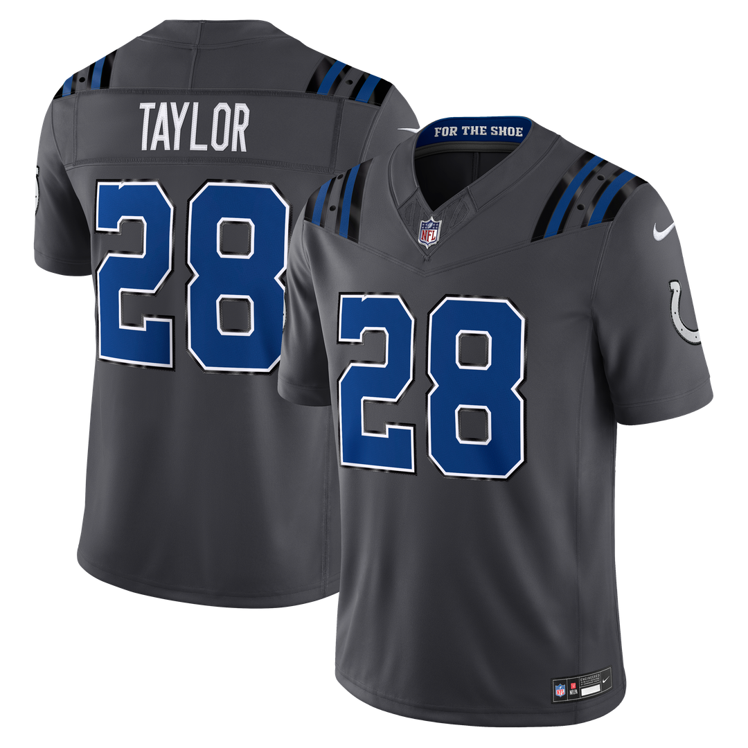 Indianapolis Colts Jonathan Taylor Nike Anthracite 2026 Rivalries Collection Stitched Limited Jersey product image 1,