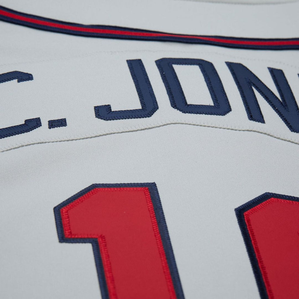 Atlanta Braves Chipper Jones Mitchell & Ness Gray 1995 Throwback Authentic Jersey product image 10, provided for visual