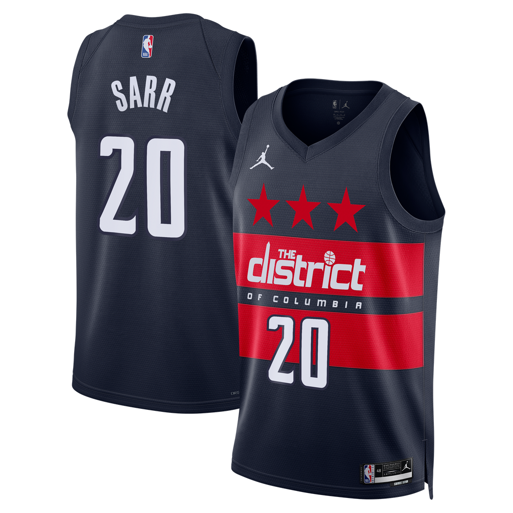 Washington Wizards Jordan Brand Statement Edition Swingman Jersey - Navy - Alex Sarr product image 2, provided for visual