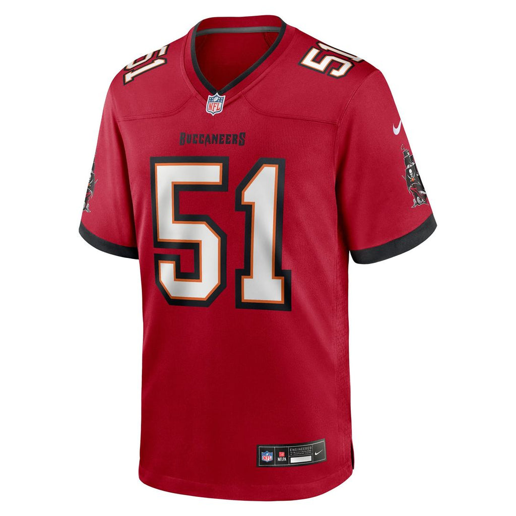 Tampa Bay Buccaneers David Walker Nike Red Team Game Jersey product image 2, provided for visual reference and product